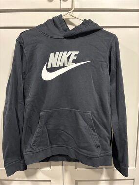 Nike Kids’s Hoodie in Black with White Logo